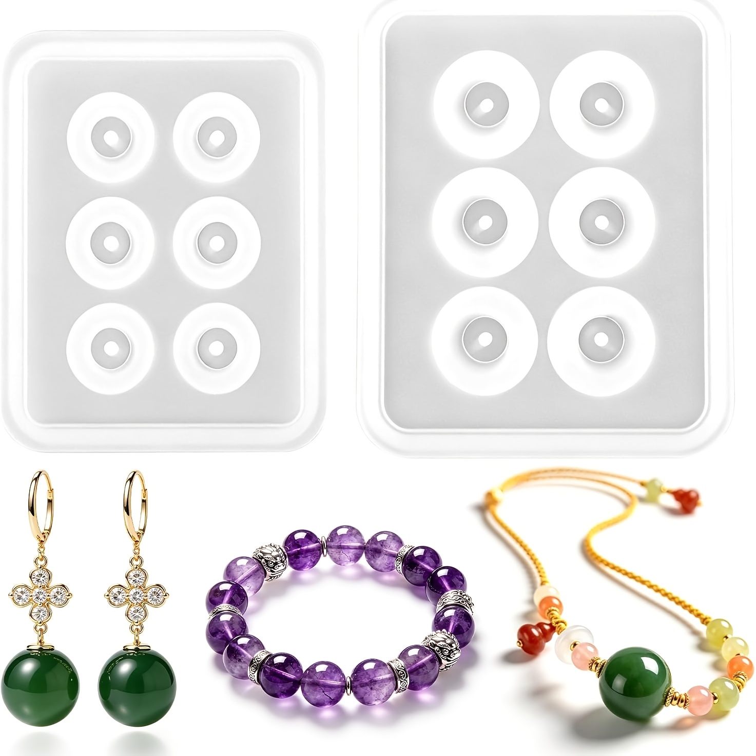 Resin Mold Jewelry - قالبان من السيليكون المثقب على شكل