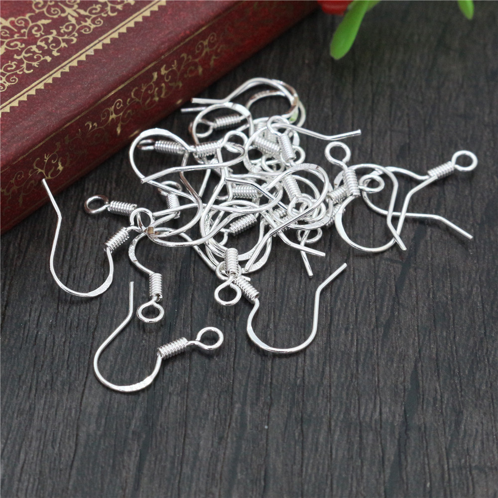 Jewelry Making Silver - 50 خطافات و 16 شماعة مطلية