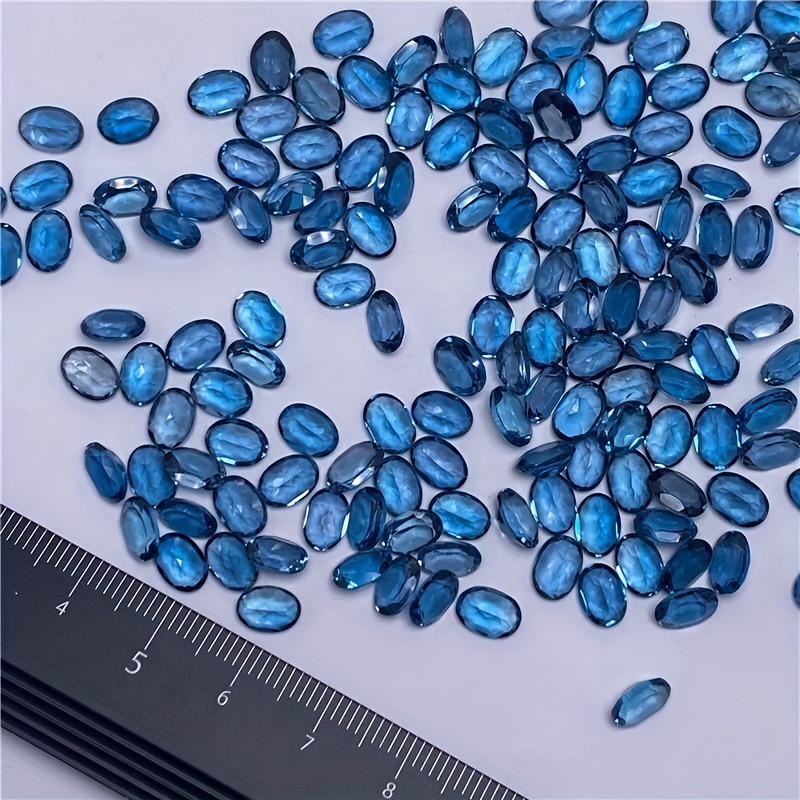 Jewelry Making London - 1 على شكل توباز بيضاوي أزرق