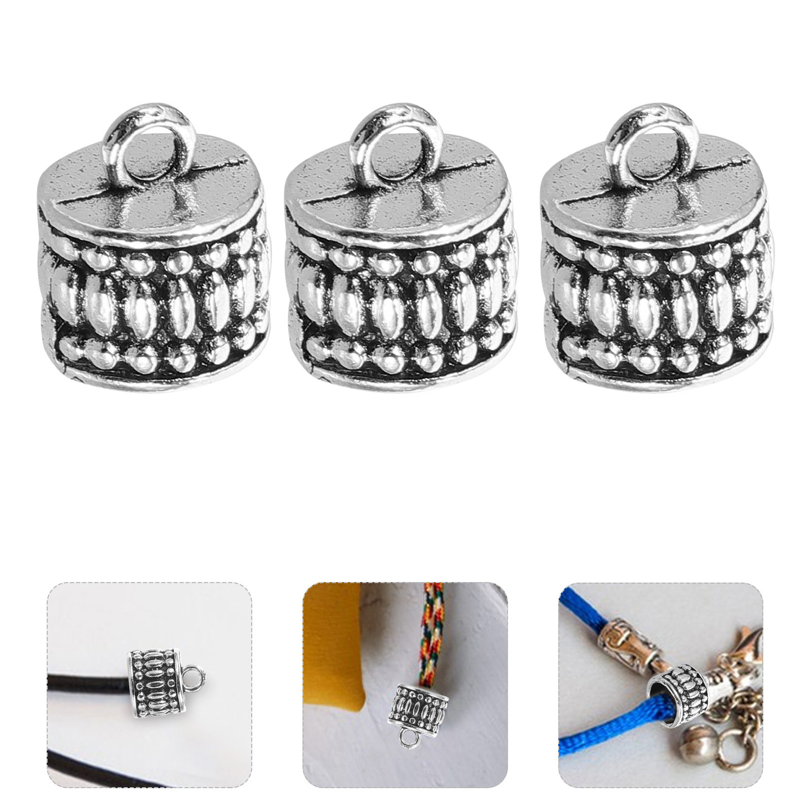 Jewelry Making Silver - 20 قطعة من الخرز المعدني الفضي