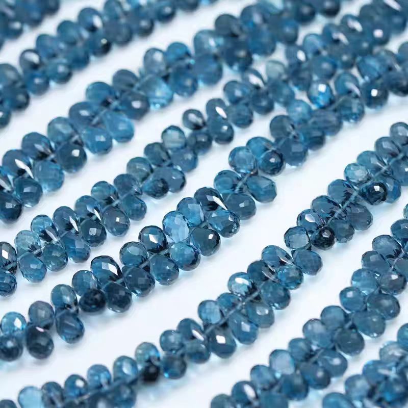Jewelry Making London - 6A لندن الأزرق توباز قطرة الأوجه