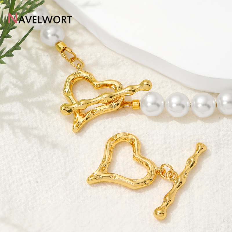 Jewelry Making Metal - مشابك على شكل قلب مطلية بالذهب