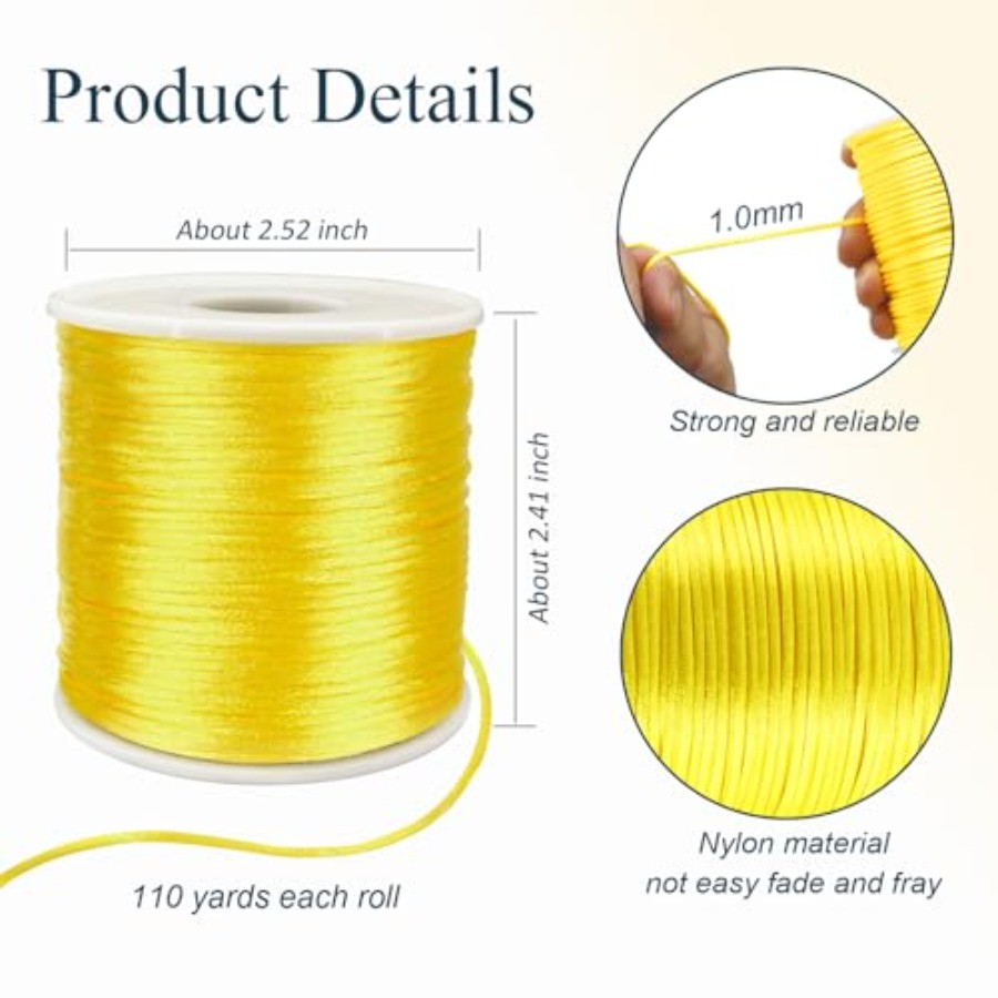 حبل ساتان نايلون 1 مم - 110 يا - مراجعة Knotting Cord Silk وسعره