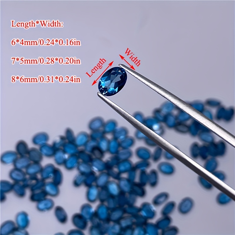 1 على شكل توباز بيضاوي أزرق طب - مراجعة Jewelry Making London وسعره