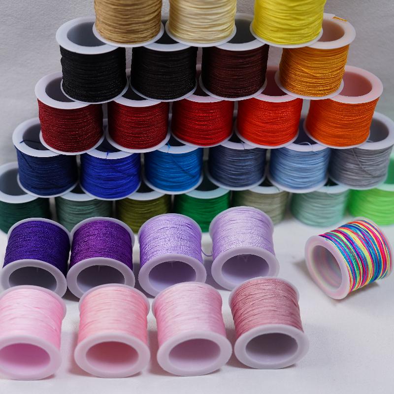 جديد 50 متر 0.8 مللي متر الحرف - مراجعة Knotting Cord Silk وسعره