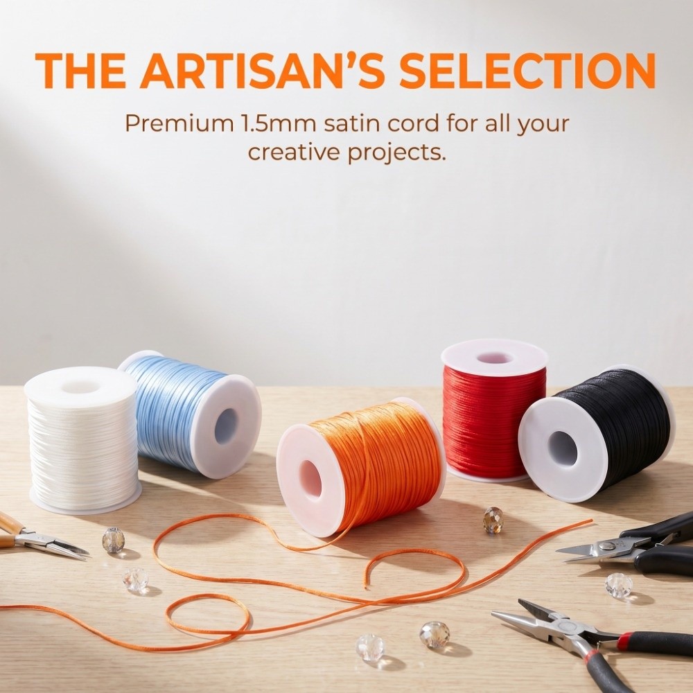 خيط حرفي بطول 100 متر، حبل سات - مراجعة Knotting Cord Silk وسعره